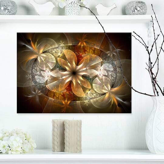 Designart - Fractal Flower with Blue Details